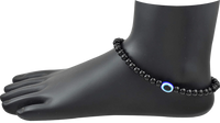 Glass Oxidized Metal Evil Eye Anklet by Brahmatells