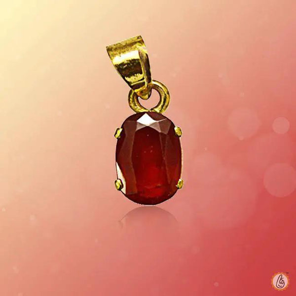 Golden Hessonite Gomed Oval Pendant - Saturn's Elegance | Brahmatells by Brahmatells