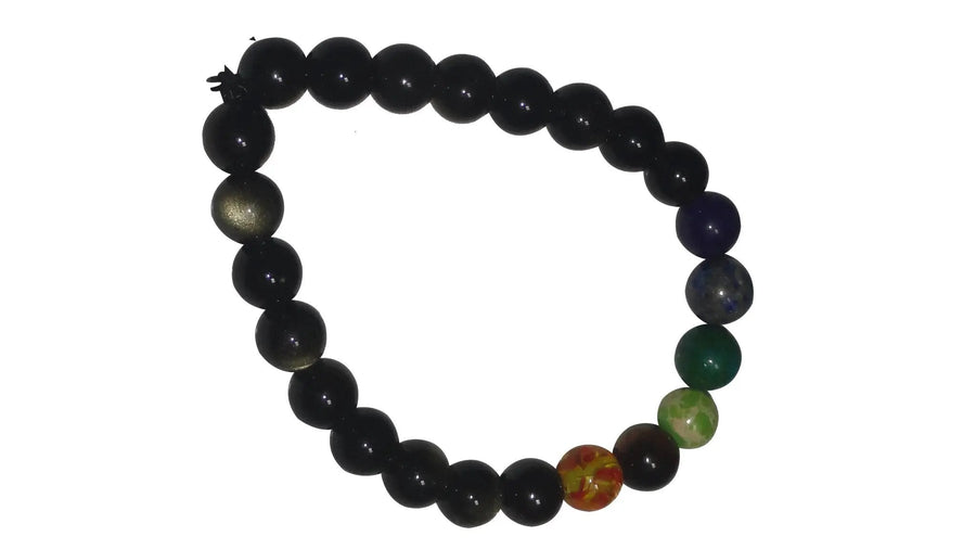 Golden Obsidian 7 Chakra Bracelet for Balance & Insight | Brahmatells by Brahmatells