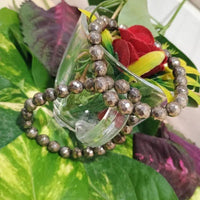 Golden Pyrite Diamond Cut Bracelet - Stretchable for Astrology & Meditation by Brahmatells