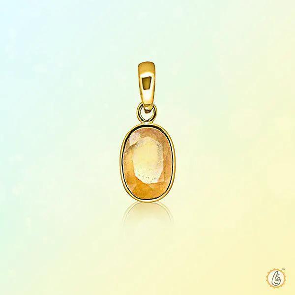 Golden-Yellow Yellow Sapphire Pendant - Jupiter's Blessing | Brahmatells by Brahmatells