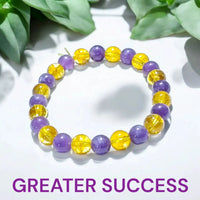 Greater Success Bracelet - Citrine & Amethyst for Focus & Positivity by Brahmatells