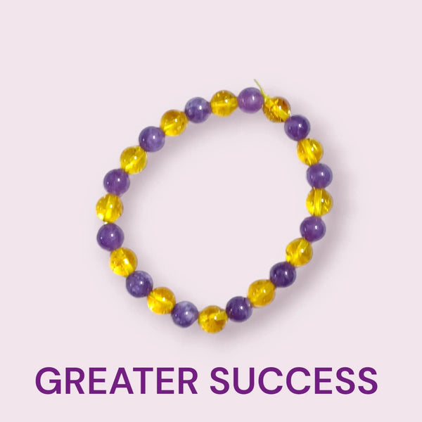 Greater Success Bracelet - Citrine & Amethyst for Focus & Positivity by Brahmatells