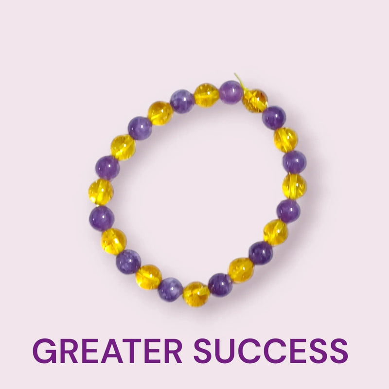 Greater Success Bracelet - Citrine & Amethyst for Focus & Positivity by Brahmatells