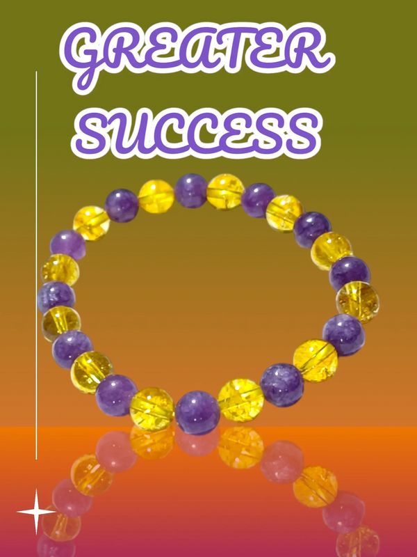 Greater Success Bracelet - Citrine & Amethyst for Focus & Positivity by Brahmatells
