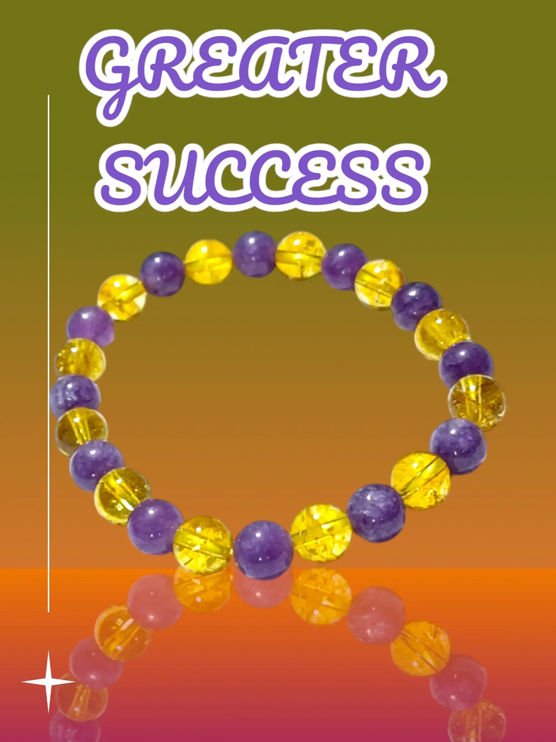 Greater Success Bracelet - Citrine & Amethyst for Focus & Positivity by Brahmatells