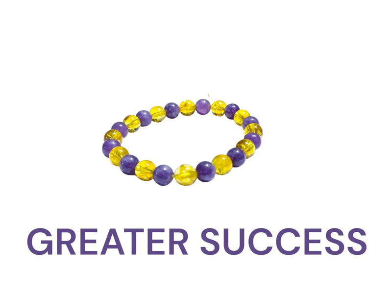 Greater Success Bracelet - Citrine & Amethyst for Focus & Positivity by Brahmatells