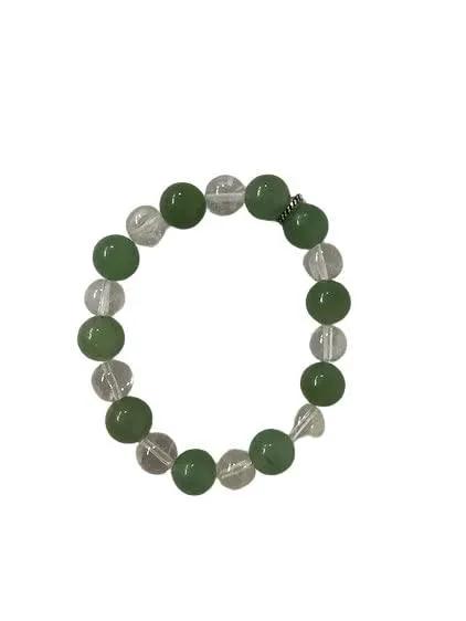 Green Aventurine & Clear Quartz Bracelet for Prosperity & Healing | Brahmatells by Brahmatells