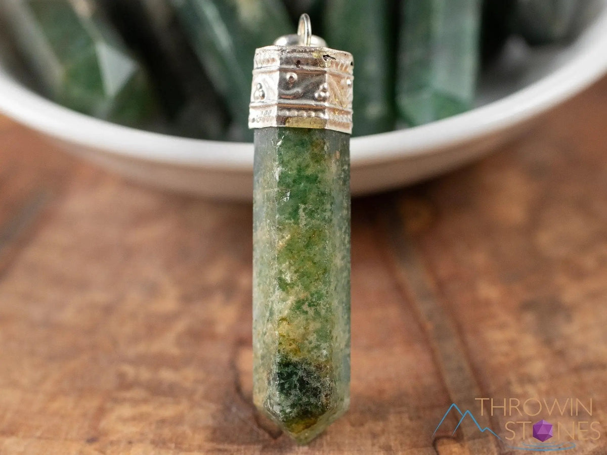 Green AVENTURINE Crystal Pendant - Heart Chakra, Crystal Healing, Anxiety Relief, Gemstone Pendant by brahmatells