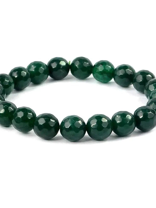 Green Aventurine Diamond Cut Bracelet - 8mm Beads for Reiki Healing by Brahmatells