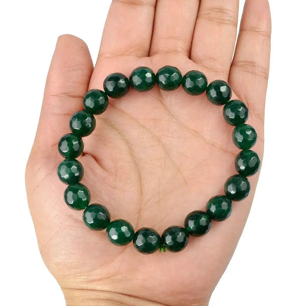 Green Aventurine Diamond Cut Bracelet - 8mm Beads for Reiki Healing by Brahmatells