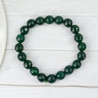 Green Aventurine Diamond Cut Bracelet - 8mm Beads for Reiki Healing by Brahmatells