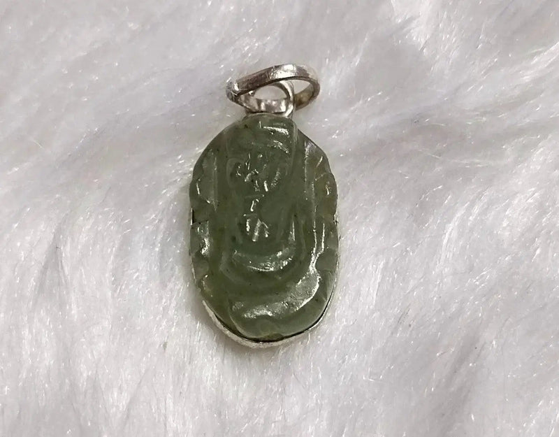 Green Aventurine Ganesha Pendant for Prosperity & Protection | Brahmatells by Brahmatells