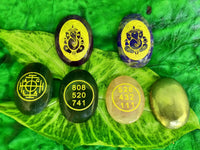 Green Aventurine Tumble Grid with Zibu Symbols by Brahmatells