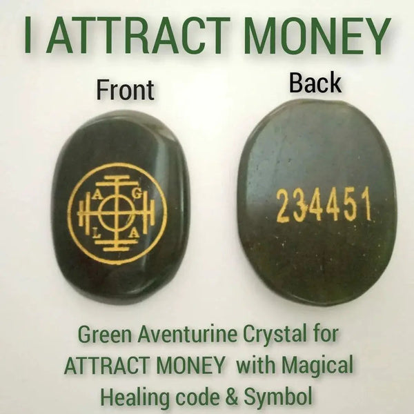 Green Aventurine Tumble With Money Code by Brahmatells