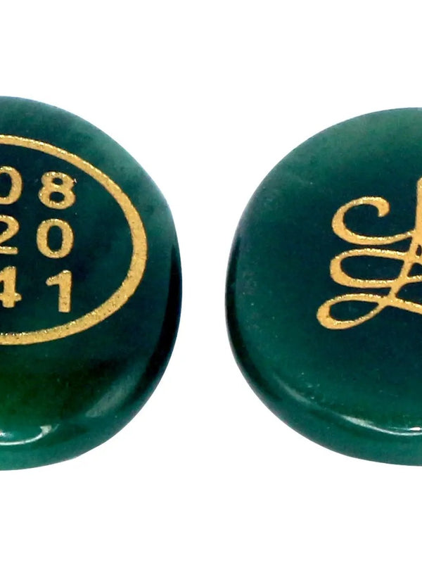 Green Aventurine Tumble With Zibu Symbol by Brahmatells