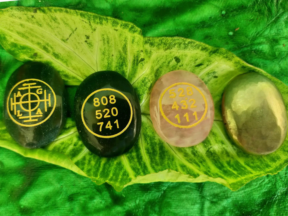 Green Aventurine with Zibu and Money Code, Rose Quartz & Pyrite Combo by Brahmatells