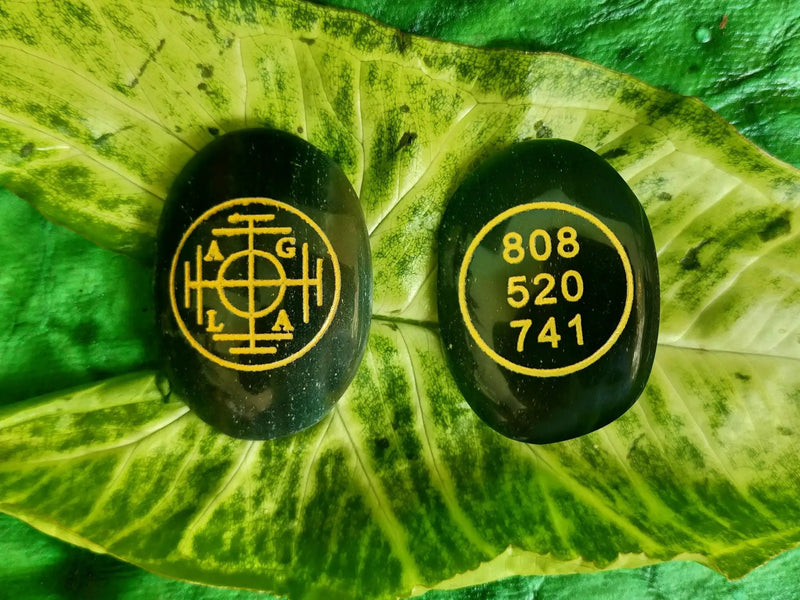 Green Aventurine with Zibu Symbol and Money Code Combo by Brahmatells