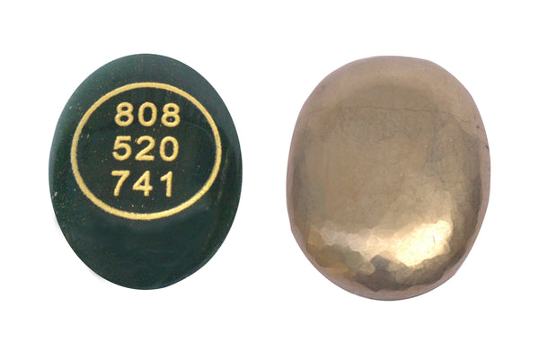 Green Aventurine with Zibu Symbol & Pyrite by Brahmatells