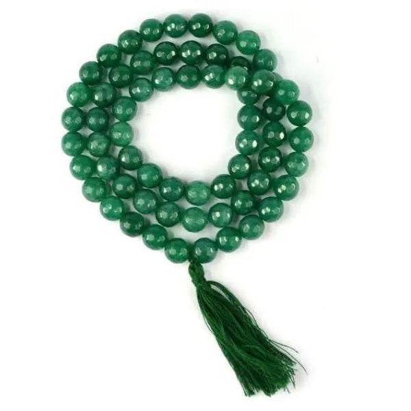 Green Hakik Stone Original Mala - 108+1 Beads for Astrology by Brahmatells