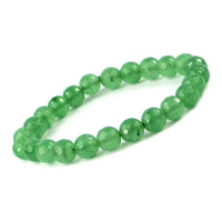 Green Jade Diamond Cut Bracelet - 8mm Beads for Reiki Healing by Brahmatells