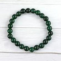 Green Jade Diamond Cut Bracelet - 8mm Beads for Reiki Healing by Brahmatells