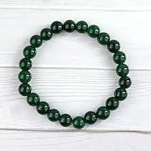 Green Jade Diamond Cut Bracelet - 8mm Beads for Reiki Healing by Brahmatells