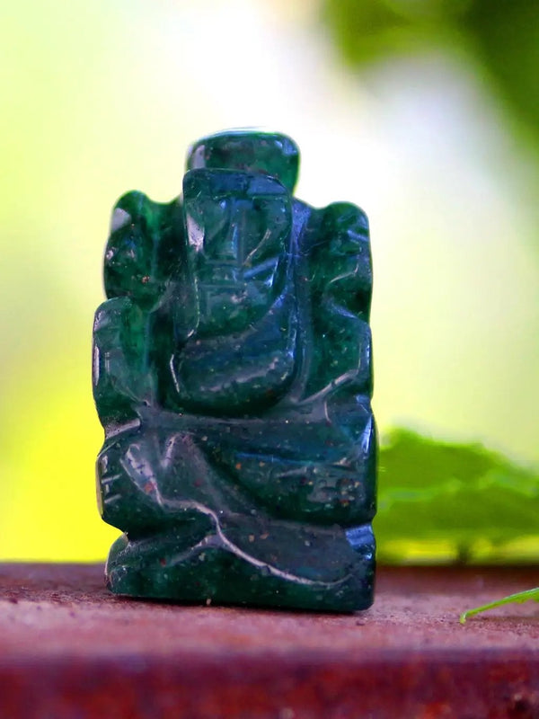 Green Jade Ganesha Idol for Prosperity & Wisdom | Brahmatells by Brahmatells