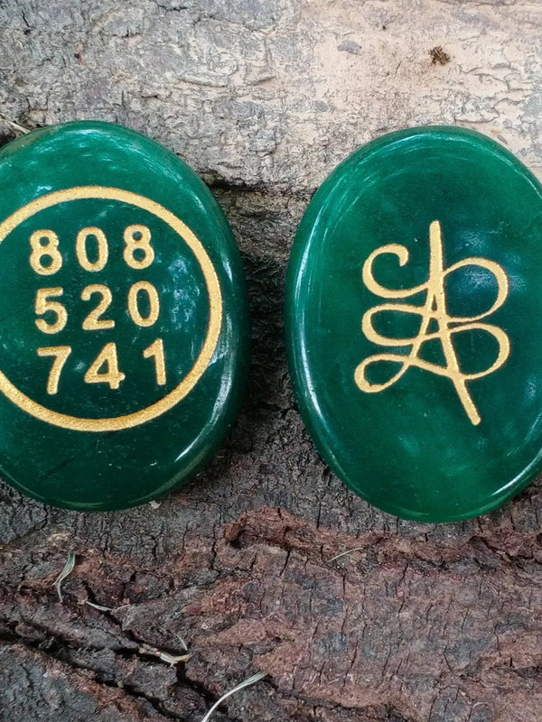 Green Jade Tumble with Zibu Sign by Brahmatells