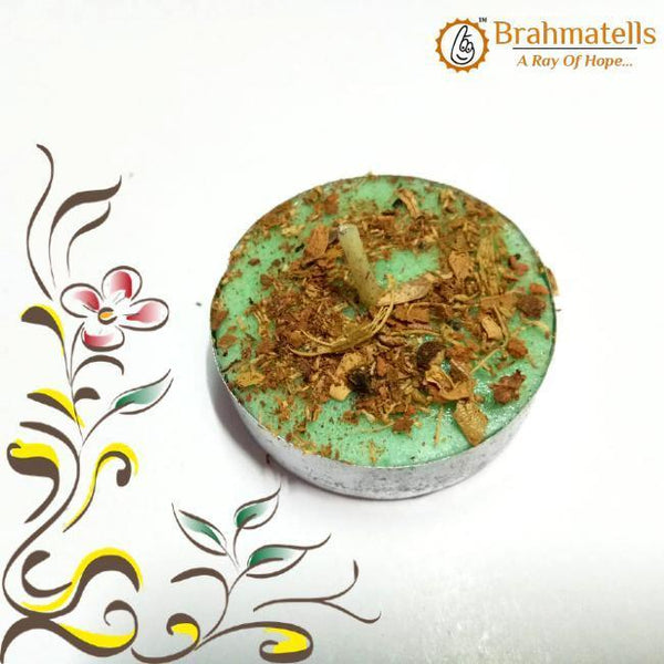 Green Tea Light Candle by Brahmatells