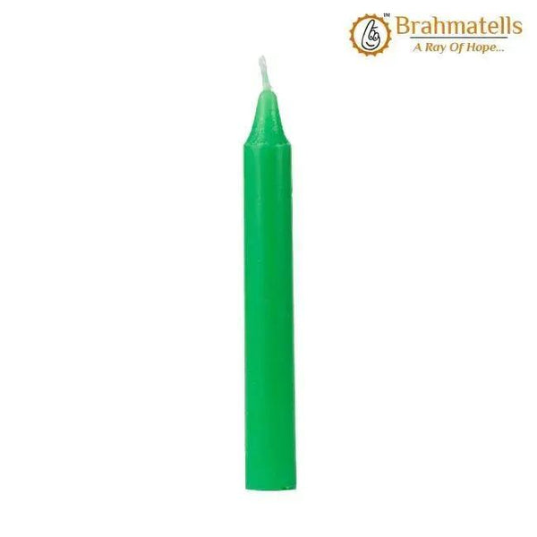 Green Wealth Spell Candles pack of 10 by Brahmatells