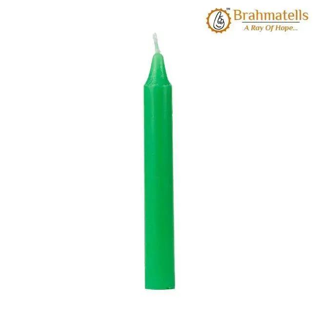 Green Wealth Spell Candles pack of 10 by Brahmatells