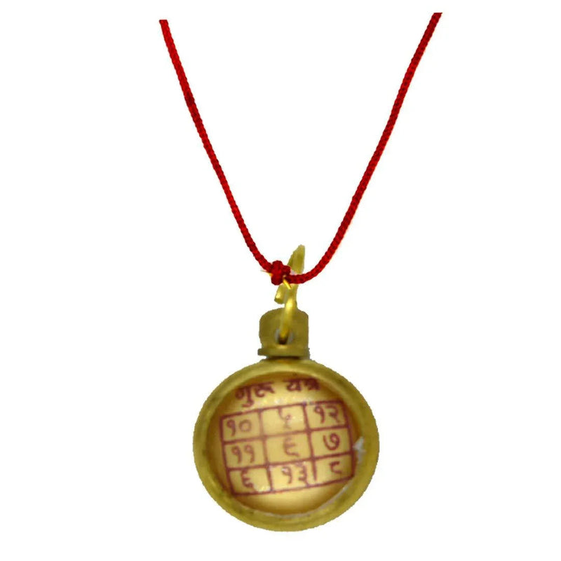 Guru Brihaspati (Jupiter) Graha Astadhatu Brass Yantra Locket for Pooja, Health, Wealth, Prosperity and Success by Brahmatells