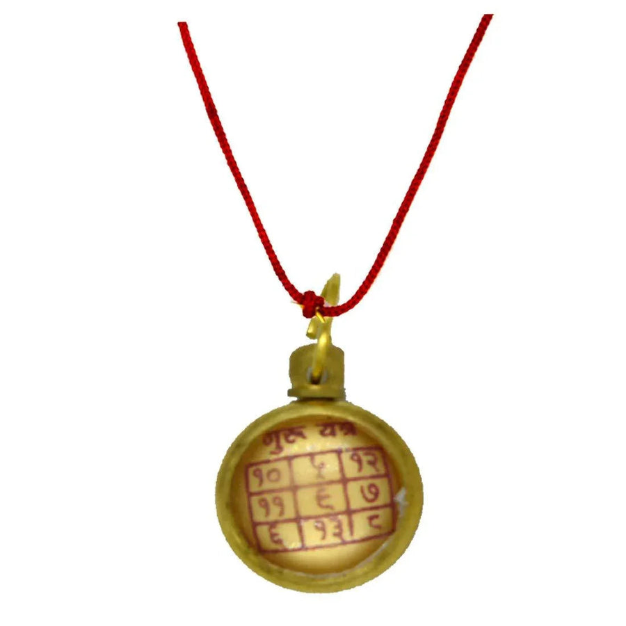 Guru Brihaspati (Jupiter) Graha Astadhatu Brass Yantra Locket for Pooja, Health, Wealth, Prosperity and Success by Brahmatells