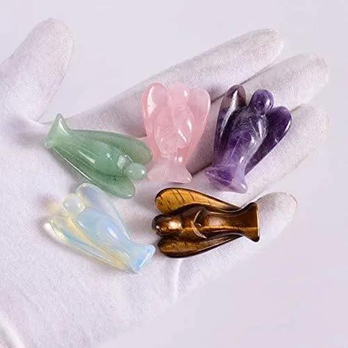 Hand Carved Gemstone Crystal Angel Figurines | Brahmatells by Brahmatells