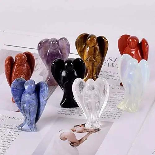 Hand Carved Gemstone Crystal Angel Figurines | Brahmatells by Brahmatells