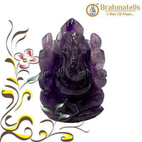 Handcarved Amethyst Ganesha Idol | Spiritual Prosperity | Brahmatells by Brahmatells