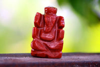 Handcarved Red Jasper Ganesha Idol for Prosperity & Protection | Brahmatells by Brahmatells