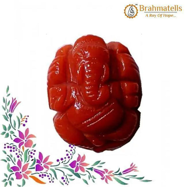Handcarved Red Jasper Ganesha Idol for Prosperity & Protection | Brahmatells by Brahmatells