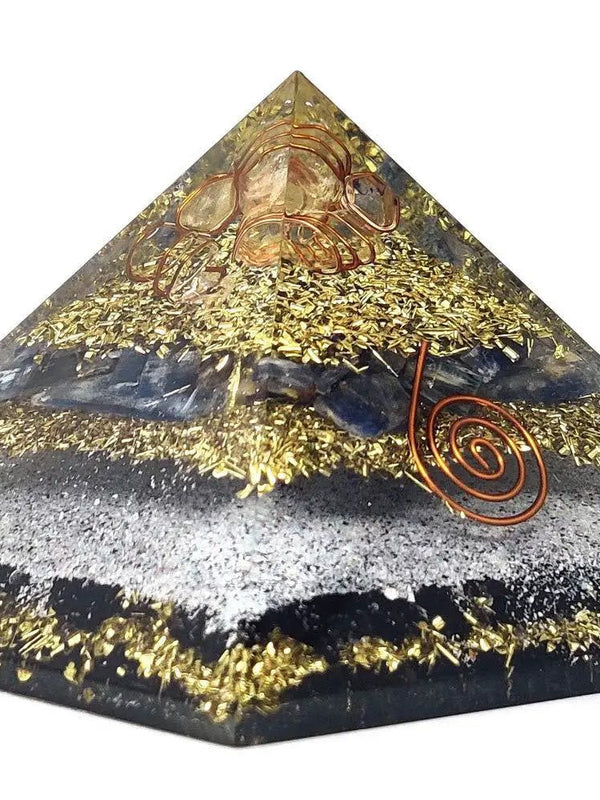 Handmade Citrine, Black Tourmaline & Red Carnelian Pyramid by Brahmatells