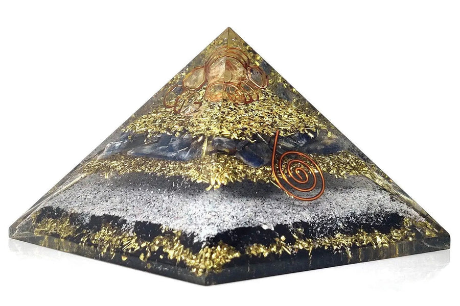 Handmade Citrine, Black Tourmaline & Red Carnelian Pyramid by Brahmatells