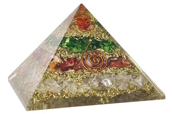 Handmade Citrine, Black Tourmaline & Red Carnelian Pyramid by Brahmatells