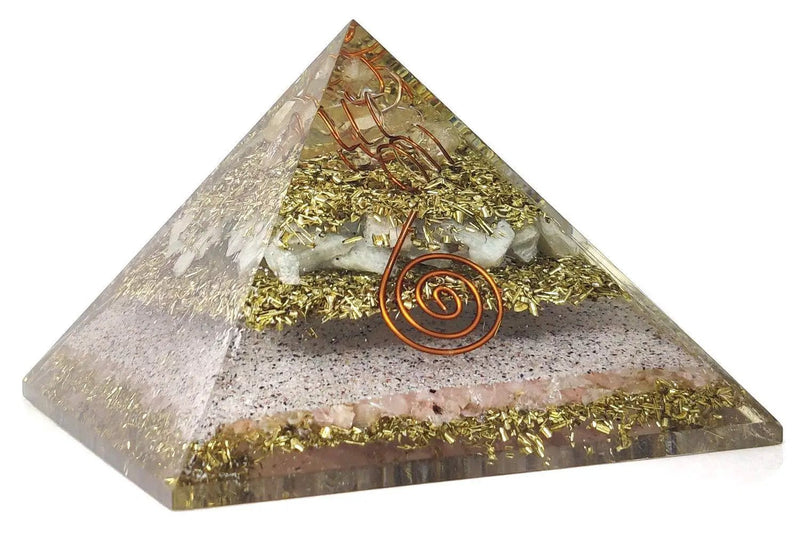 Handmade Citrine, Black Tourmaline & Red Carnelian Pyramid by Brahmatells