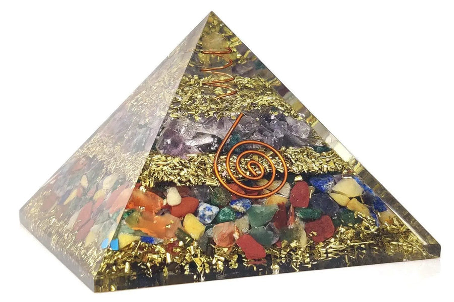 Handmade Citrine, Black Tourmaline & Red Carnelian Pyramid by Brahmatells