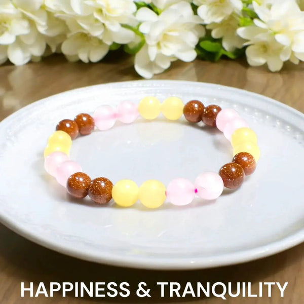Happiness & Tranquility Gemstone Bracelet – Inner Peace & Balance by Brahmatells