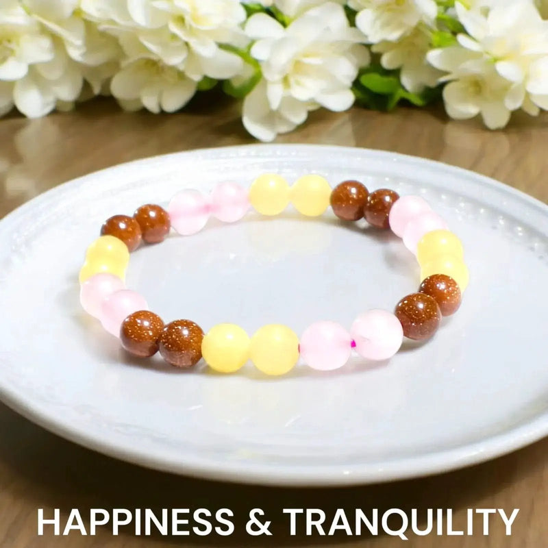 Happiness & Tranquility Gemstone Bracelet – Inner Peace & Balance by Brahmatells