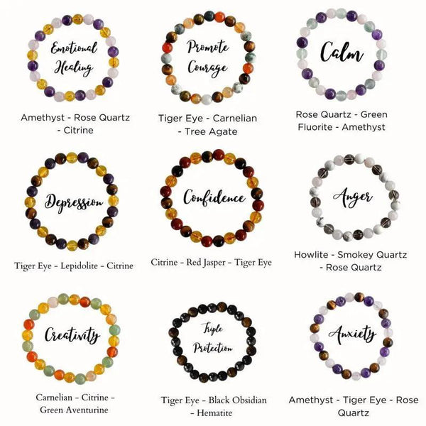 Healing Crystal Bracelet - Natural Gemstones for Energy & Balance by Brahmatells