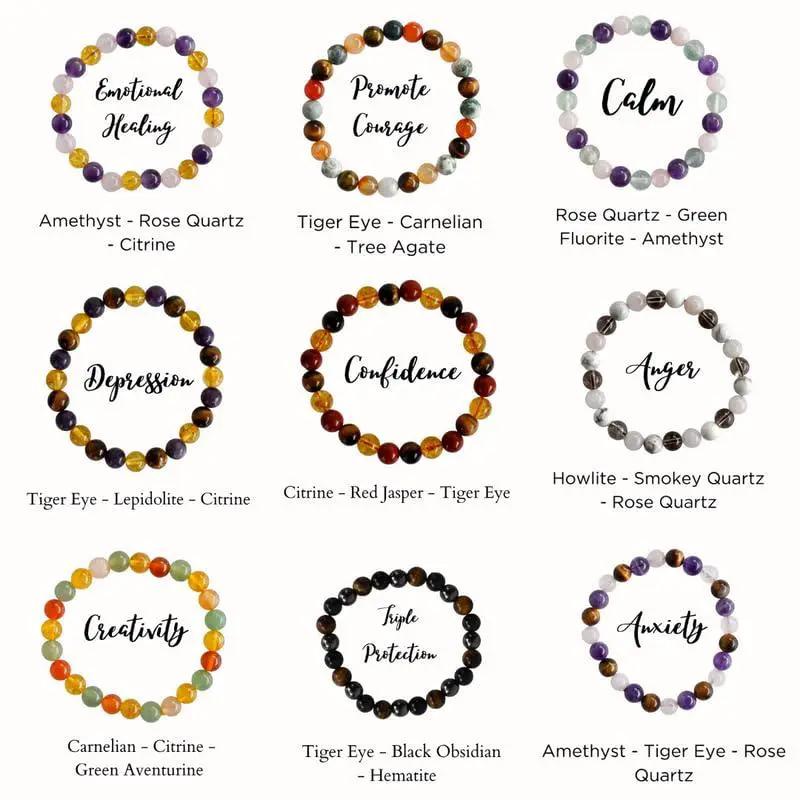 Healing Crystal Bracelet - Natural Gemstones for Energy & Balance by Brahmatells