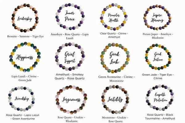 Healing Crystal Bracelet - Natural Gemstones for Energy & Balance by Brahmatells