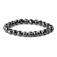 Hematite Diamond Cut Bracelet - 8mm Beads for Reiki Healing by Brahmatells